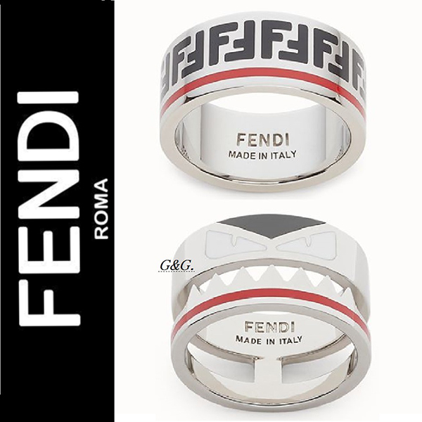 19AW新作【FENDI】2色展開 ユニークな バンド シルバーリング 9100710